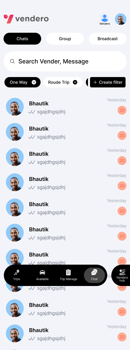 Vendero chat workflow preview